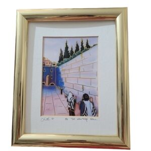 Jerusalem Art Western Wall Framed Print Signed Judaica Israel Wall Art
